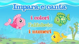 Impara con gli amici pesciolini i colori lalfabeto e i numeri  canzoni MelaEducational [upl. by Mosra]