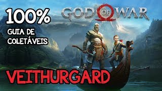 GOD OF WAR  TODOS OS COLETÁVEIS – VEITHURGARD 100 artefatos corvos baús etc [upl. by Einama]