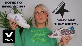 GOLDEN GOOSE VS VEJA TRAINERS Price Quality Sizing Styles Comparison Review DISCOUNT CODE [upl. by Ahsenrat]