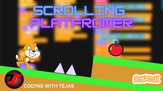 Scrolling Platformer Game on Scratch Pt 1  Scratch Coding Tutorial  Easy to Do [upl. by Annai]