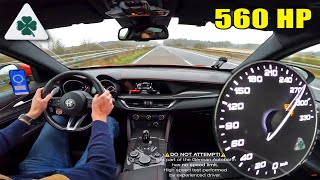 560HP Alfa Romeo Stelvio Quadrifoglio PUSHED on the Autobahn [upl. by Roxine]