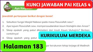 Kunci Jawaban PAI Kelas 4 Halaman 183 Kurikulum Merdeka Ayo Kerjakan [upl. by Olpe]