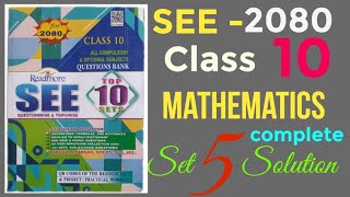 Class 10 Mathematics Set 5 SEE Book2080 Complete Solution studytime [upl. by Mccarty754]