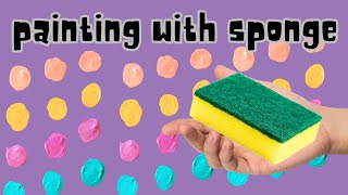 how to simple and easy acrylic painting with spongeeasy technique and oddly satisfying🖌️🎨🖍️ [upl. by Ecirtak]