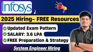 Infosys 2025 Hiring  Infosys Exam Pattern 2025  FREE Resources Syllabus  System Engineer Hiring [upl. by Leribag]