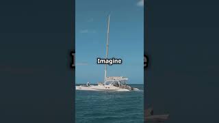 Worlds Largest Sailing Catamaran Revealed sailing boat shorts [upl. by Anilemrac]