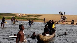 Liberians head to the beach to celebrate the end of Ebola [upl. by Ahsasal]