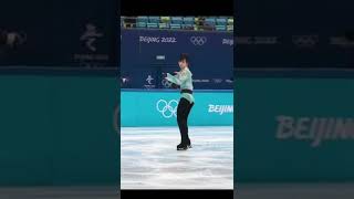 Yuzuru Hanyu Quad Axel Olympics 2 Angles Slow Motion shorts [upl. by Bergquist]