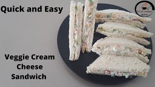 Veggie Cream Cheese SandwichCheese Cream Sandwich [upl. by Tdnaltroc577]