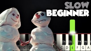 Snowman  Sia  SLOW BEGINNER PIANO TUTORIAL  SHEET MUSIC by Betacustic [upl. by Dam]