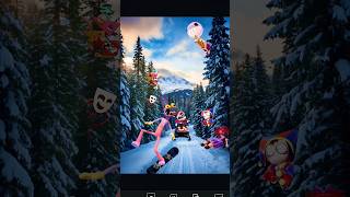 POV Skiing on hills in winter  The Amazing Digital Circus [upl. by Ilellan]