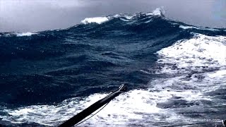 Vendée Globe  sailing in violent storm with 50 knots  Sturmsegeln im Southern Ocean [upl. by Kirenoj]