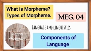 What is MorphemeTypes of Morpheme Morphology HappyLiterature englishliterature [upl. by Sira]