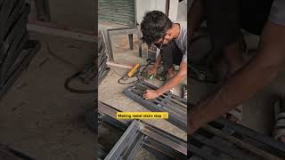 Making metal stair step  stairs step making  technical fabrication shorts [upl. by Rehsa]