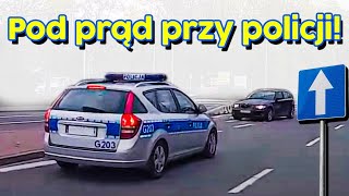 Jechał pod prąd i trafił na policję Spanikowany kierowca  POLSKA KAMERA SAMOCHODOWA 17 [upl. by Bonner]