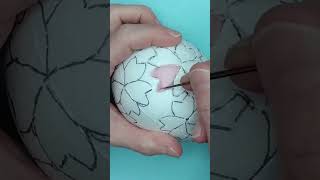 Making a Cherry Blossom Kimekomi Egg handmadeeaster handmadespring [upl. by Itnava]