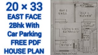 20×33 House Plan2Bhk With Car Parking20×33 Ghar Ka NakshaEast Face Vastu HousePlanMakan KaNaksha [upl. by Jocelyne520]