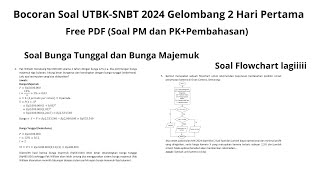 Bocoran Soal UTBK 2024 Gelombang 2 Hari Pertama [upl. by Dnarb47]