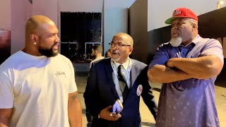 Rampage Jackson DISSES Shannon Briggs to his face both exchange words after fury weigh in [upl. by Aeht]