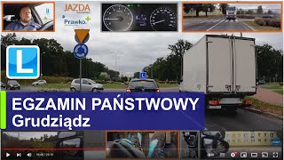 WORD Grudziądz  Trasa Egzaminu na Praw jazdy  Nagranie przebiegu prawdziwego egzaminu [upl. by Orlanta116]