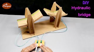 How to Make Cardboard Hydraulic Bridge at Home Easy  DIY Cardboard Hydraulic Bridge Mini Project [upl. by Einad391]