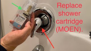 MOEN shower faucet cartridge replacement Shower lever is hard to turn [upl. by Anehsak]