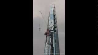 The Shard  Timelapse of crane lowering [upl. by Nnylakcaj]