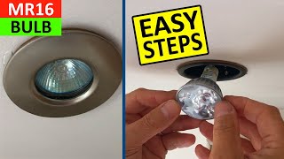 How to replace MR16 Halogen Bulb with a MR16 LED Bulb  12V MR16 Bulb Replacement with Bathroom LED [upl. by Norab]