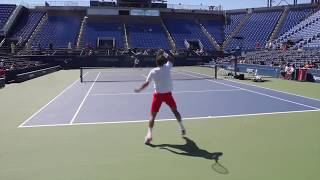 Radek Stepanek practice Us Open 2016 [upl. by Kynan]