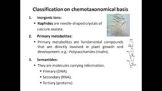 08 Chemotaxonomy [upl. by Hathaway]