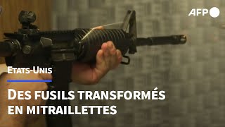 Aux EtatsUnis des pièces de plastique transforment des armes en mitraillettes  AFP [upl. by Ultima]