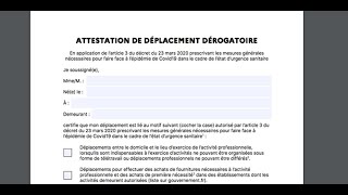 Coronavirus  voici les attestations à télécharger pour se déplacer avec les nouvelles règles [upl. by Akinna40]