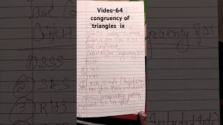 9 Video64 congruency of triangles ☺ cpct triangles congruency maths geometry subscribe [upl. by Haelhsa]