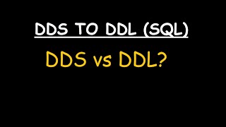 DDS vs DDL [upl. by Rape]