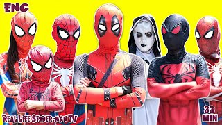 KID SPIDER MANs Pranks amp Haunted House  TEAM SPIDERMAN JOKER BAD GUY VENOM  LIVE ACTION MORE [upl. by Olenta364]