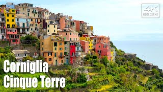 🇮🇹 Corniglia walking tour hiking to Vernazza Cinque Terre Spring April 4K HDR Italy subtitles [upl. by Namijneb939]