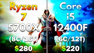 Ryzen 7 5700X vs Core i5 12400F  PC Gameplay Tested [upl. by Mastrianni69]