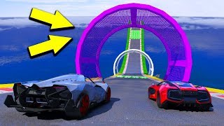 Süper Hızlı Arabalar 4 Farklı Parkurda Yarışıyor  GTA 5 [upl. by Etana]