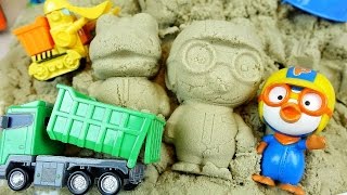 Sand play Pororo and Robocar Poli Tayo car toys [upl. by Nitniuq110]