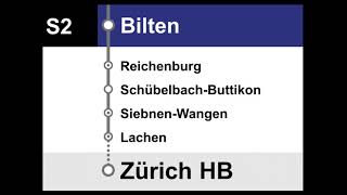 ZVVSBB Ansagen • S2 Ziegelbrücke – Zürich HB SBB Infoansage in Thalwil [upl. by Anrol]