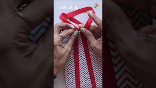 How to Wrap a Ribbon on a Christmas Gift Box  Easy way to wrap a Gift with Ribbon giftwrap [upl. by Aisetra]