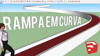 Rampa em Curva no Sketchup Plugin Shape Bender [upl. by Byrann]