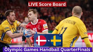 🔴LIVEDenmark vs Sweden Score UPDATE Today Match 2024 Paris Olympic Men’s Handball Quarter Finals [upl. by Ney361]