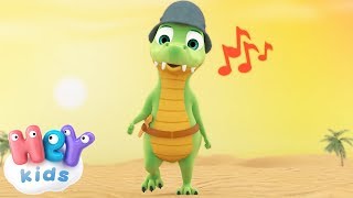 The Crocodile Song for kids  more nursery rhymes by HeyKids [upl. by Lenrad]