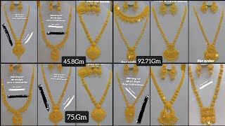 Latest 22k Gold Bridal Necklace Set with weight and price  Luxury Gold NecklaceRoyal Gold Necklace [upl. by Fini]