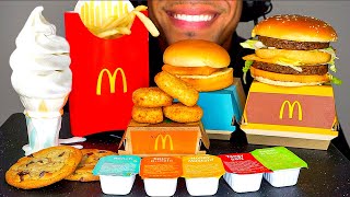 ASMR MCDONALDS CHICKEN NUGGETS MUKBANG ICE CREAM CONE FILLET FISH BIG MAC FRIES EATING SHOW SOUNDS [upl. by Waldon]