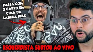 CAUÊ MOURA SURTA E PREGA VIOLÊNCIA CONTRA QUEM É DE DIREITA AO VIVO EM PODCAST [upl. by Clyve]