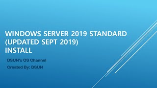 Windows Server 2019 Standard updated Sept 2019 Install [upl. by Hecker]