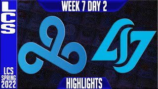 C9 vs CLG Highlights  LCS Spring 2022 W7D2  Cloud9 vs Counter Logic Gaming [upl. by Broucek883]