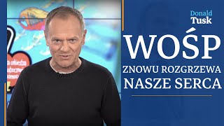 Donald Tusk Wielka Orkiestra Świątecznej Pomocy znowu rozgrzewa nasze serca [upl. by Salb]